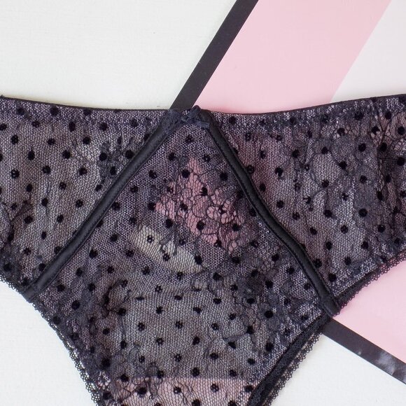 nwt victorias secret dream angels tanga sexy mesh lace luxe embroidered - Picture 5 of 5